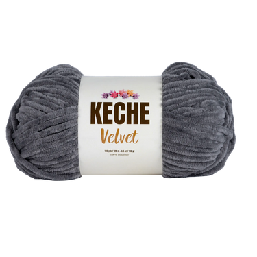 Keche Velvet Yarn for Crocheting - Dark Grey