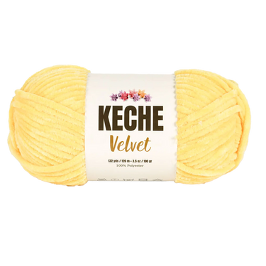 Keche Velvet Yarn for Crocheting - Dark Yellow