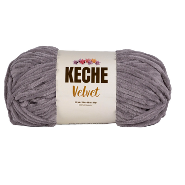 Keche Velvet Yarn for Crocheting - Grey