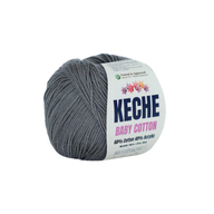 Keche Cotton Yarn – 60% Cotton, 40% Acrylic | Amigurumi & Knitting Yarn | 1 Skein (50g / 1.76 Oz) – 180 Yards (165m) - Dark Grey