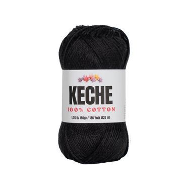 Keche 100% Cotton Yarn for Crocheting and Knitting - Black