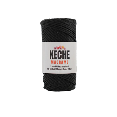 Keche Macrame Cord | Macrame Supplies 3mm Polyester Macrame Rope - Black
