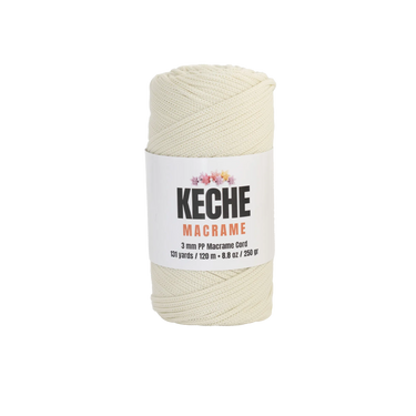 Keche Macrame Cord | Macrame Supplies 3mm Polyester Macrame Rope - Cream