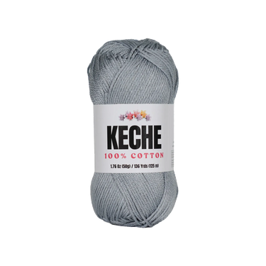 Keche 100% Cotton Yarn for Crocheting and Knitting - Grey