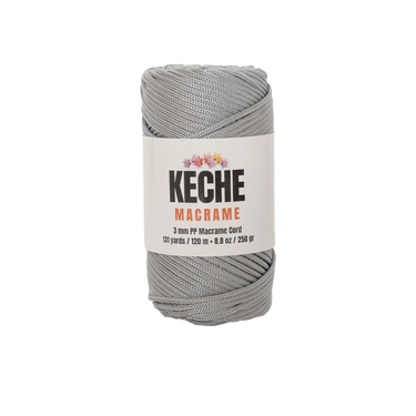 Keche Macrame Cord | Macrame Supplies 3mm Polyester Macrame Rope - Grey