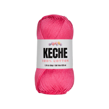 Keche 100% Cotton Yarn for Crocheting and Knitting - Hot Pink