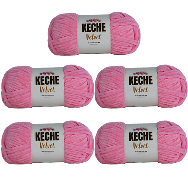 Keche Velvet Yarn for Crocheting - Baby Pink