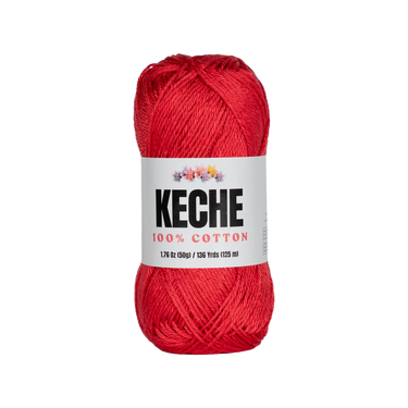 Keche 100% Cotton Yarn for Crocheting and Knitting - Red