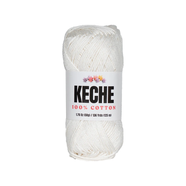 Keche 100% Cotton Yarn for Crocheting and Knitting - White