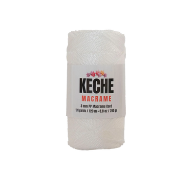 Keche Macrame Cord | Macrame Supplies 3mm Polyester Macrame Rope - White