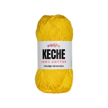 Keche 100% Cotton Yarn for Crocheting and Knitting - Yellow