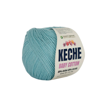 Keche Cotton Yarn – 60% Cotton, 40% Acrylic | Amigurumi & Knitting Yarn | 1 Skein (50g / 1.76 Oz) – 180 Yards (165m) - Baby Blue