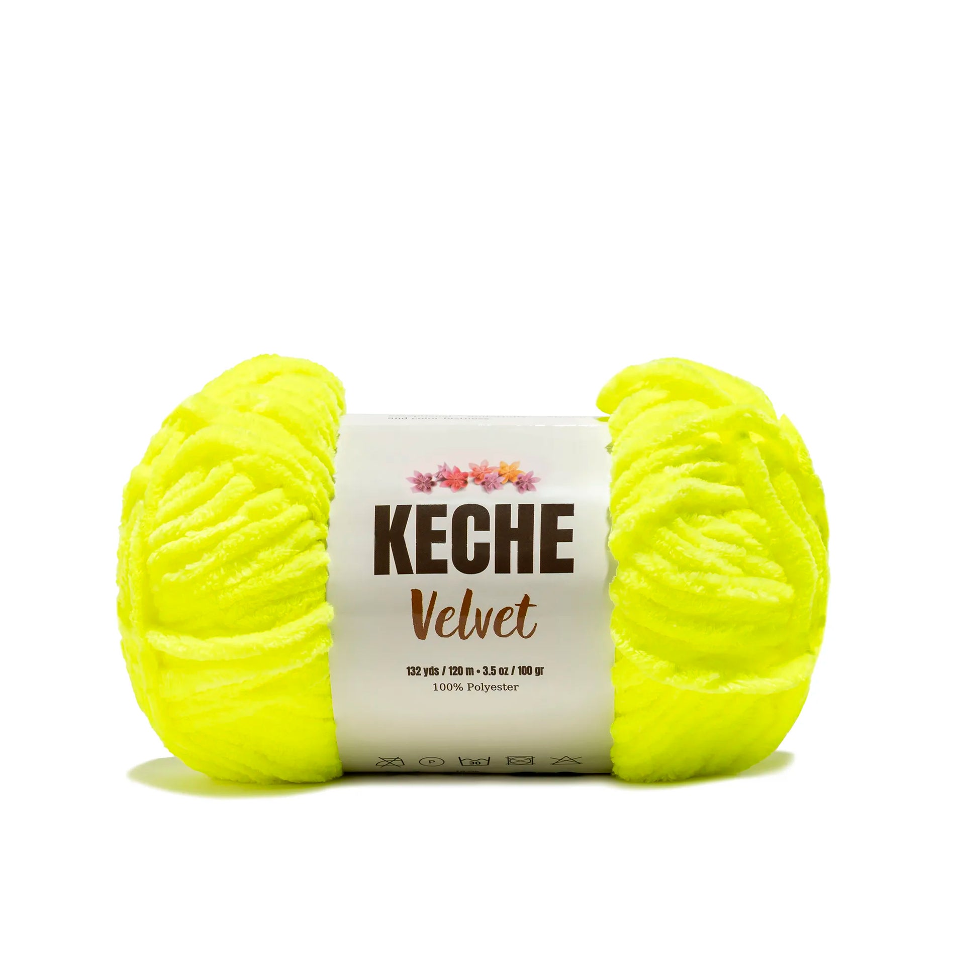 Neon Yellow Velvet Yarn – Soft Yarn for Crochet & Amigurumi