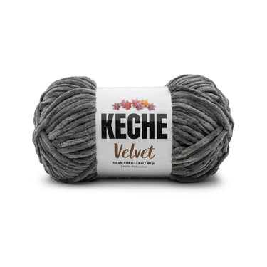 Keche Velvet Yarn for Crocheting - Dark Grey